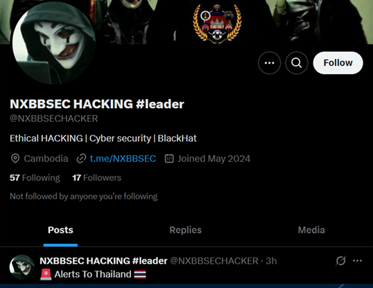 กลุ่ม NXBBSEC กำลังโจมตีหน่วยงานภาครัฐของประเทศไทย